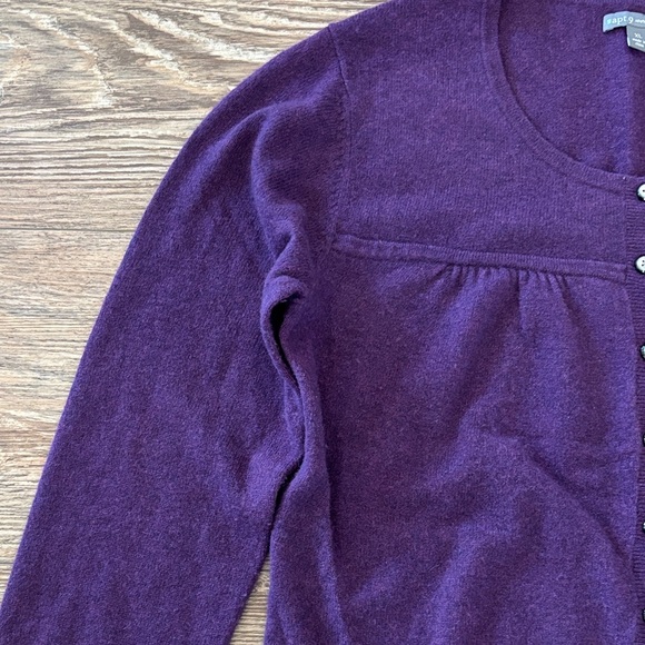 Apt. 9 100% Cashmere Purple Button Front Cardigan Sweater Women's Size XL - Picture 9 of 13